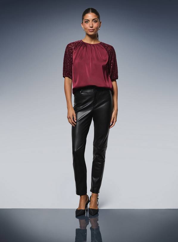 WALLIS Devore Velvet Puff Sleeve Top 20